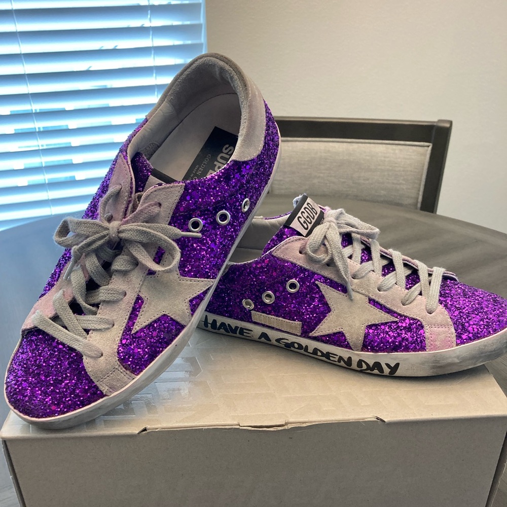 Glitter Purple Golden Goose Sneaker size 39/8.5